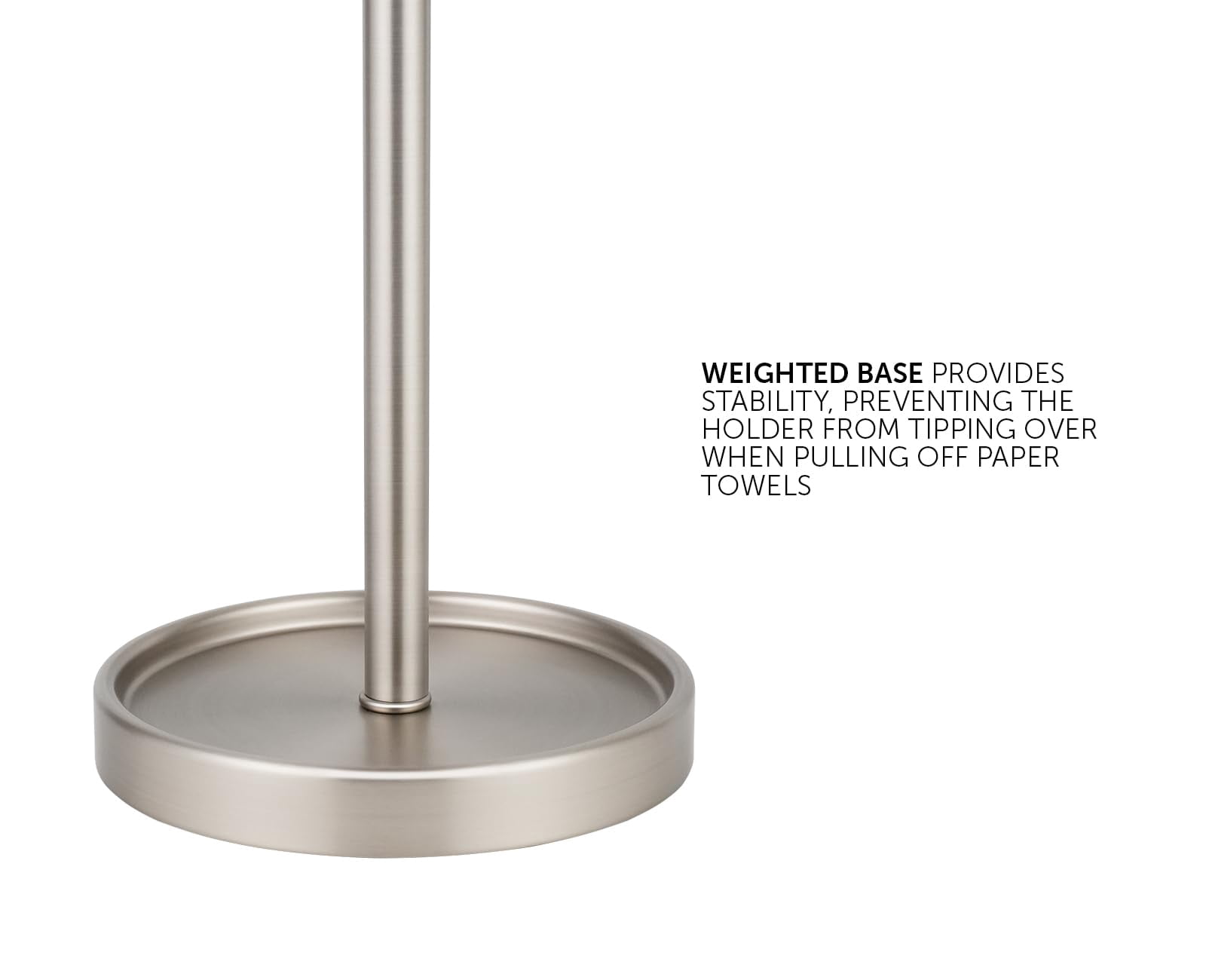 Countertop Paper Towel Holder - Modern Bell End Minimalist Design Color Brushed Nickel