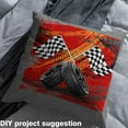 thumbnail image 2 of jejeloiu Racing Car Fabric by the Yard 1 Yard,Modern Geometric Plaid Home Decor Fabric by the Yard,Red Graffiti Sewing Fabric For Boys Kids,Ultra Soft Home Decor, 2 of 6