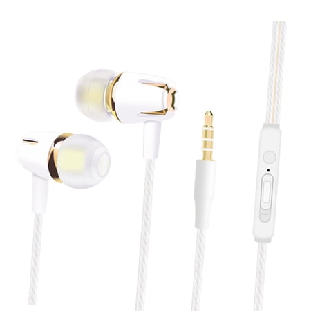 3.5mm Headphones Noise Isolating Headset in-Ear Earphone earplugs Phones - Golden Upgrade, 110cm