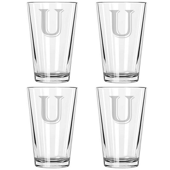 16OZ MONOGRAM BEER GLASS U SET OF 4