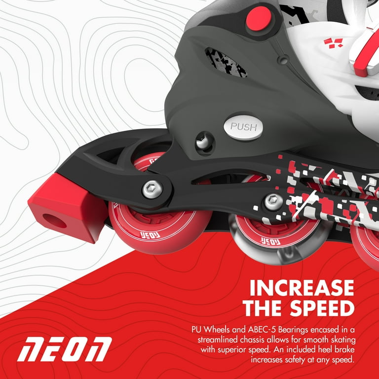 Yvolution Neon Roller Skates 2 in 1 Inline Skates and Quad