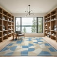 thumbnail image 2 of ODIKA Geometric Abstract Muted Palette Brushstroke Inspired Design for Great Room, Indoor Open Concept, Large Living Low Profile Flatwoven, 2 of 7