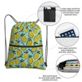 thumbnail image 4 of Wukai Lemon Waterproof Drawstring Backpack with Zipper Pocket,Large Foldable Gym Bag for Women and Men, Perfect for Sports, Yoga, and Travel, 4 of 8