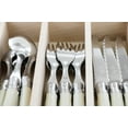 thumbnail image 3 of Laguiole Andre Verdier Flatware 20 Piece  Set Service for 4  Debutant Fine Dining Cutlery Ivory Flatware Set Mirror Finish in Tray Made In France, 3 of 8