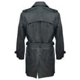 thumbnail image 3 of Mens Black Leather Trench Overcoat-Edenbridge in Black, 3 of 6