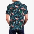 thumbnail image 6 of Cauagu Flamingos And Birds Print Men's Polo Shirts, Short-Sleeve Polo Shirts for Men Performance Golf Shirt Athletic Casual Collared T-Shirt-3X-Large, 6 of 8