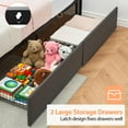 thumbnail image 4 of Kojooin Bed Frame with Built-in USB Charging Station & 2 Storage Drawers,Linen Upholstered Platform,Noise-Free Metal Support,No Box Spring Needed, Easy Assembly, 4 of 7