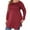 Red, variant on Womens Oversized Fall Tops Casual Crewneck Long Sleeve Tunic Shirts Solid Color Side Split Short Tshirts Dresses