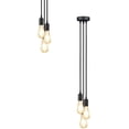 thumbnail image 1 of Lámpara colgante negra vintage Lámpara de suspensión 3 luces Accesorios E27 Lámparas de techo Luces colgantes de cuerda para sala de estar Restaurante Café, 1 of 5