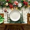 thumbnail image 2 of Smile Beige Pine Tree Snowflake Merry Christmas Placemats Set of 4, 12x18 Inch Seasonal Winter Xmas Holiday Table Mats, 2 of 6