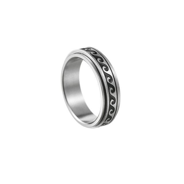 Anxiety Ring For Men Women Fidget Rings Stainless Steel Rotate Moon Star Roman Numerals Chain Rotating Ring 2022 waves 11