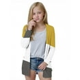 thumbnail image 3 of Swuxness Girls Print Cardigan Outerwear Long Sleeve with Pockets Casual Open Front Soft Fashion Shirts Yellow 5-6 Years, 3 of 5