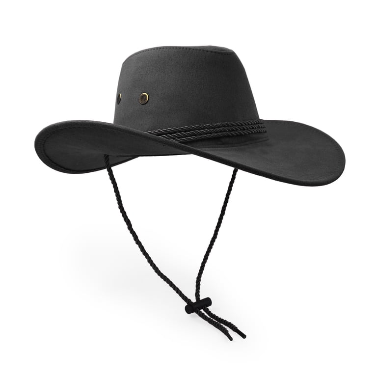 Cowboy Hat Sun Hat Faux Felt Leather Suede Travel Cap Western Adjustable Chin Cowboy-Hat-Sun-Hat-Faux-Felt-  main image 4