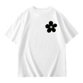 thumbnail image 5 of Girls T Shirts Size 9-10 Short Sleeve Casual Round Neck Fashion Cute Print T-Shirt Soft and Comfortable Oversized Pullovers(Letter, X04-White, 9-10 Years), 5 of 6