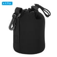 thumbnail image 3 of Bolsa para lente de cámara Uxcell, 3.5" ID x 5.5" H bolsa de lente con cordón y neopreno protector grueso, paquete de 4, 3 of 7