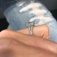 thumbnail image 7 of HeartsAndYou 2.3ct Emerald Cut Moissanite Engagement Ring for Women 18k White Gold over Silver Split Shank, 7 of 7