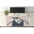 thumbnail image 2 of Hipster Computer Mouse Pad, Illustration of Funny Gentleman Penguin Dressed in Retro Style on Color Splashes, Rectangle Non-Slip Rubber Mousepad X-Large, 35" x 15", Multicolor, by Ambesonne, 2 of 2