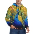 thumbnail image 2 of Sikiie Peacocks Men's Hoodie, Essentials Hoodie, Sweatshirt, Pullover Hooded Sweatshirt for Men-3X-Large, 2 of 7