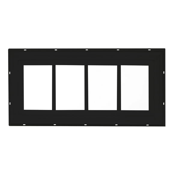Shed Window 10.185" X 23" Transom J-Lap Black PVC for Sheds, Playhouses, and Chicken Coops 1 PK (TRPV1023BKJ-BX1)