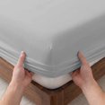 thumbnail image 3 of Twin Sze Fitted Sheet Set - Grey 2 Piece Bedding Sets 16" Deep Pocket Fitted Sheet with 1 Pillowcase, Farmhouse Solid Gray Color Modern Art Brushed Microfiber Hotel Luxury Bed Sheets, 3 of 9