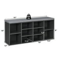 thumbnail image 2 of Gymax Entryway Padded Shoe Storage Bench 10-Cube Organizer Bench Adjustable Grey, 2 of 10
