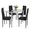 Black, variant on PAPROOS Dining Table Set for 4, Modern Kitchen Table Sets with Tempered Glass Dining Table and 4 PU Leather Chairs, Compact Dining Room Set for Small Space, Home Dinette Set for 4, Black