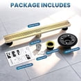 thumbnail image 7 of Wowow 24 Inch Shower Linear Drain, 304 Stainless Steel Shower Floor Drain with Grate Removable, Rectangular Floor Drain with Accessories, 7 of 7