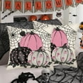 thumbnail image 2 of Halloween Pumpkin Decoration Pillow Covers 16x16 Inch Set of 2 Pink Black Polka Dot Pumpkin Ghost Spooky Spider Web Throw Pillow Cases Autumn Halloween Home Decor Cushion Cover, 2 of 6