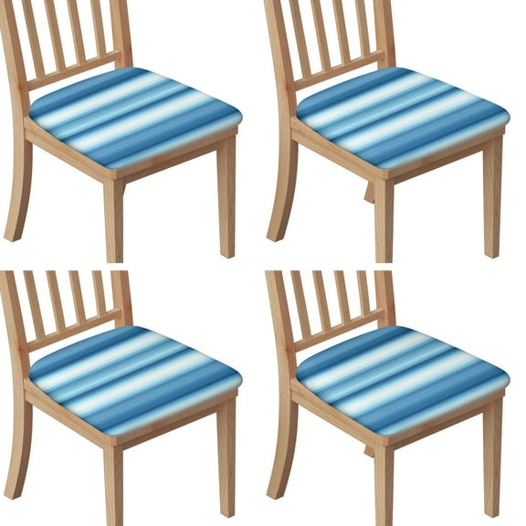 Blue and Grey Abstract Art Artwork Seat Covers for Dining Room Chairs Set Of 4,Stretch Printed Washable Chair Seat Cover with Elastic Ties and Button,Removable Waterproof Couch Cushion Covers