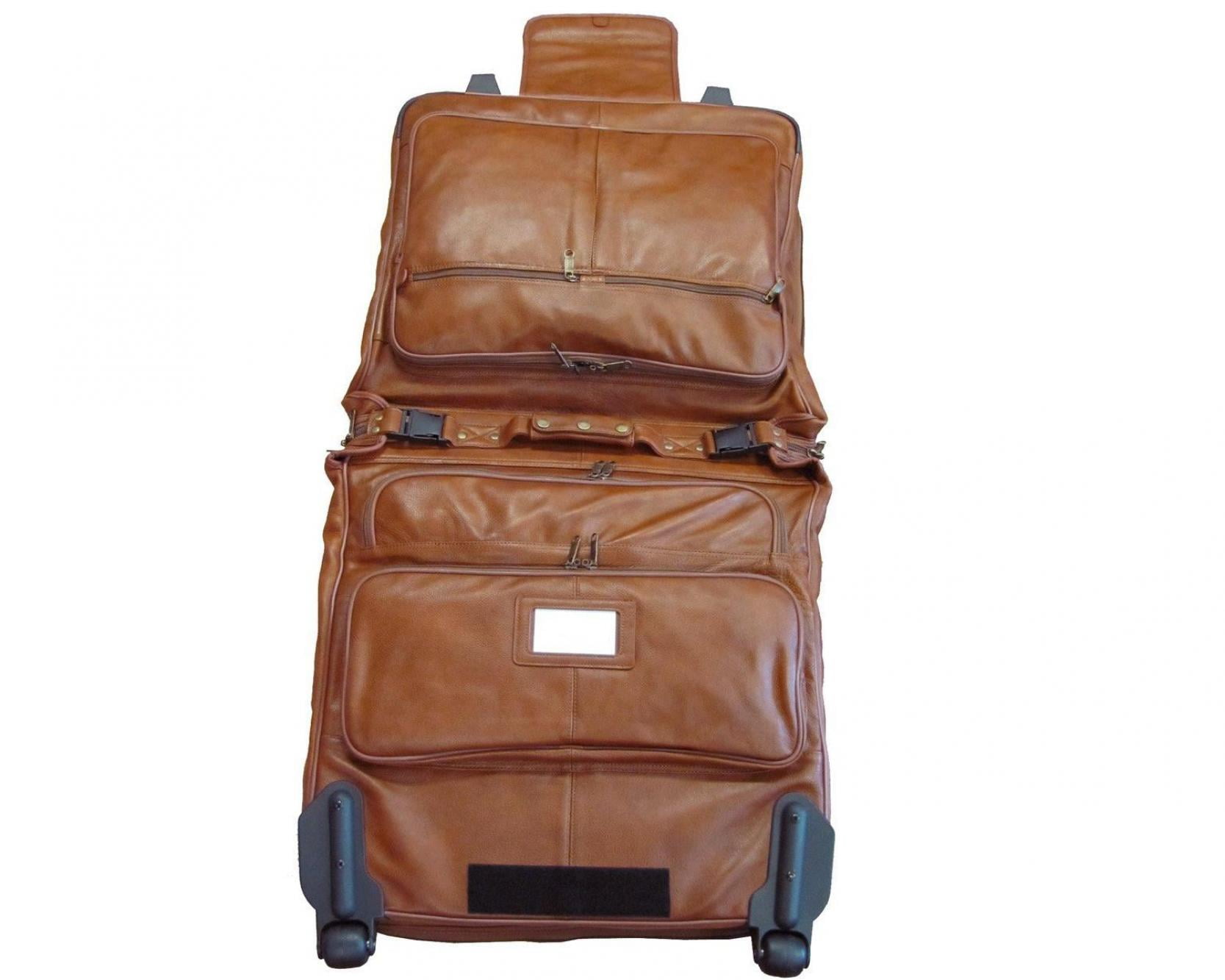 amerileather wheeled leather garment bag
