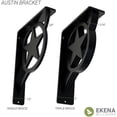 thumbnail image 2 of Ekena Millwork 1 1/2"W x 12"D x 15"H Austin Wrought Iron Bracket, (Single center brace) (2-Pack), 2 of 5
