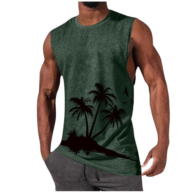 Hombres Casual Moda Impresión Suéter Cuello Redondo Deportes Tanque sin Mangas para Al Aire Libre Casual Diario