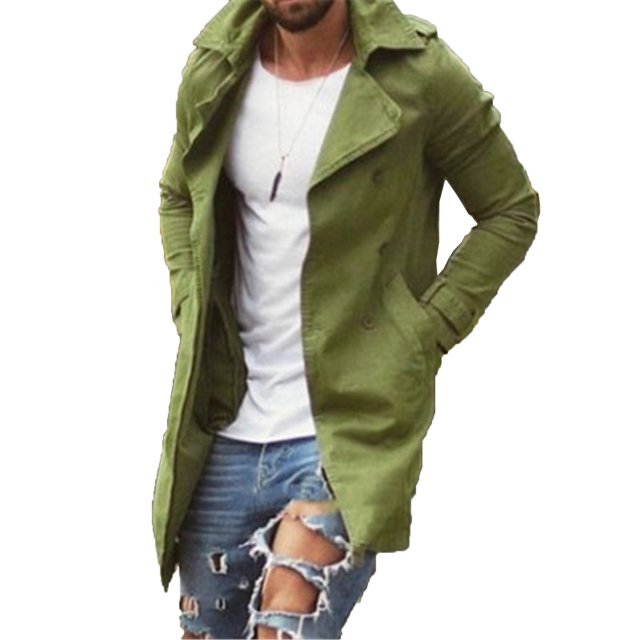 Mens Winter Jacket Mens Autumn and Winter Fashion and Comfortable Casual Solid Color Mid-Length Coat
