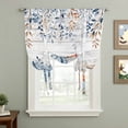 thumbnail image 2 of Blue Coastal Tie Up Curtains for Windows, Adjustable Balloon Window Shades, Summer Beach Starfish Weeping Eucalyptus Wooden Kitchen Window Treatments Farmhouse Short Curtains with Rod Pocket 42"x45", 2 of 8