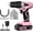 2-pink, variant on 20V Cordless Drill Set for DIY & Beginner Projects - Lightweight Drill with Charger & 22 Bits, Variable Speed, 3/8" Keyless Chuck, Ideal for Furniture Assembly (Black)