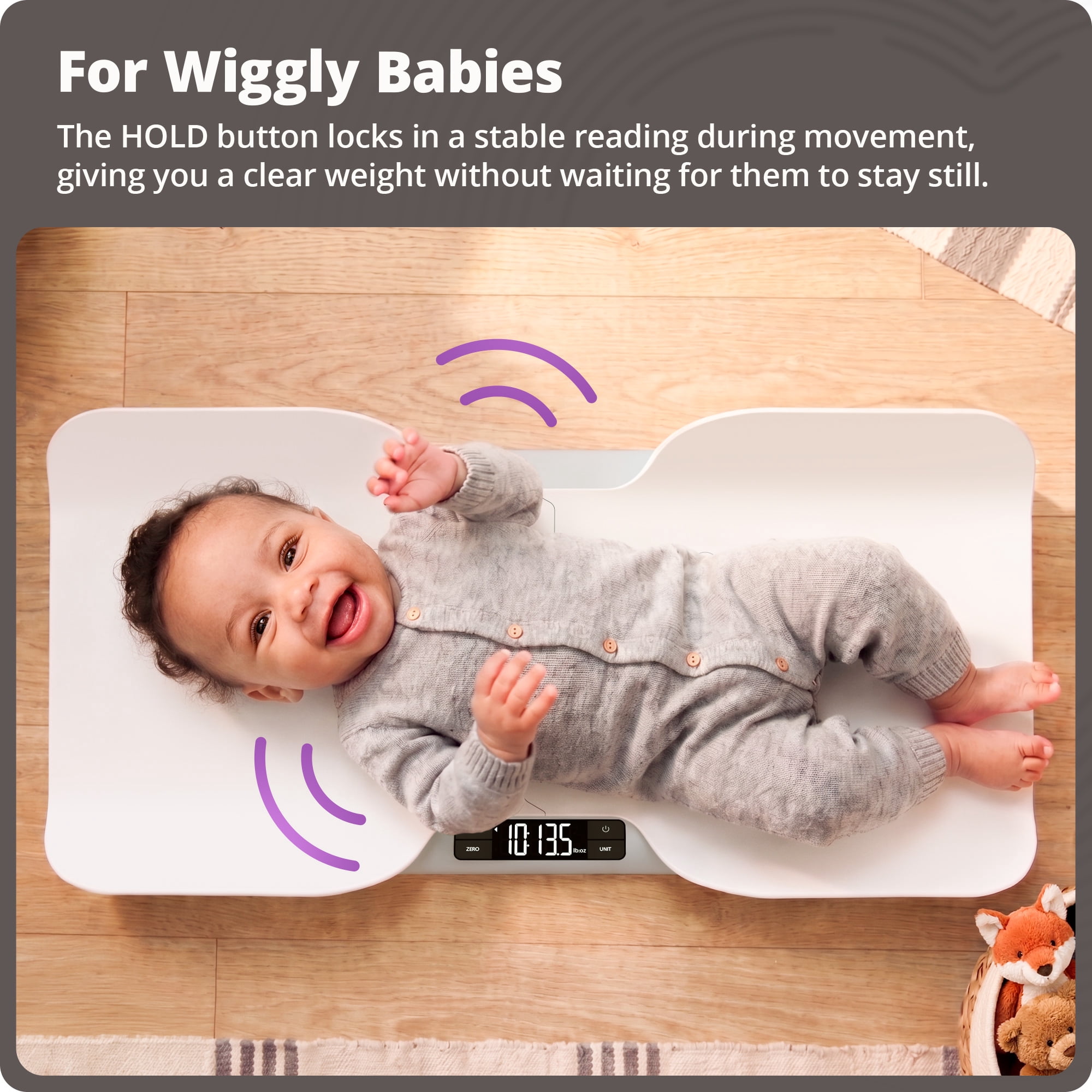 Greater Goods Digital Baby Scale with In-House Algorithm for Wiggly Babies, Infants, and Toddlers