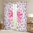 thumbnail image 2 of Homewish Kawaii Princess Ribbon Black Out Curtains for Girls, Fashion Thistle Leopard Print Curtains Pack of 2 (42x63 Each), Cute Cartoon Bedroom Curtains, Black Out Curtains Decor, 2 of 6