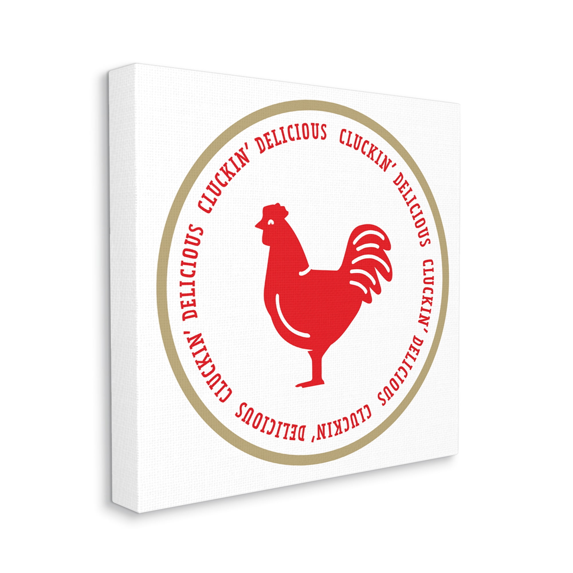 Stupell Industries Cluckin' Delicious Phrase Animals & Insects Painting Gallery Wrapped Canvas Print Wall Art, 24 x 24