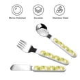 thumbnail image 3 of Salouo Easter Bunny Pattern 3 Pieces Toddler Utensils, Kids Silverware Set Stainless Steel Utensils for Kids Children Safe Spoons Forks & Knife Dishwasher Safe, 3 of 8