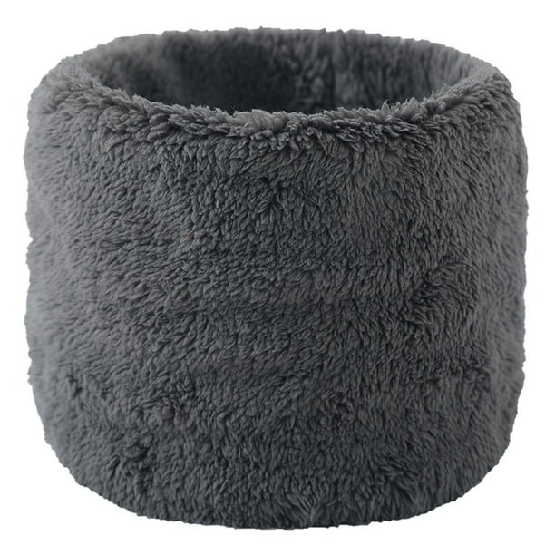 Bufanda de invierno cálida y protectora para ambos sexos, cuello alto, hilo grueso, color liso y cubrecuello, bufanda de poliéster para mujer.