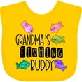 thumbnail image 3 of Inktastic Grandma's Fishing Buddy with Colorful Fish Boys or Girls Baby Bib, 3 of 4