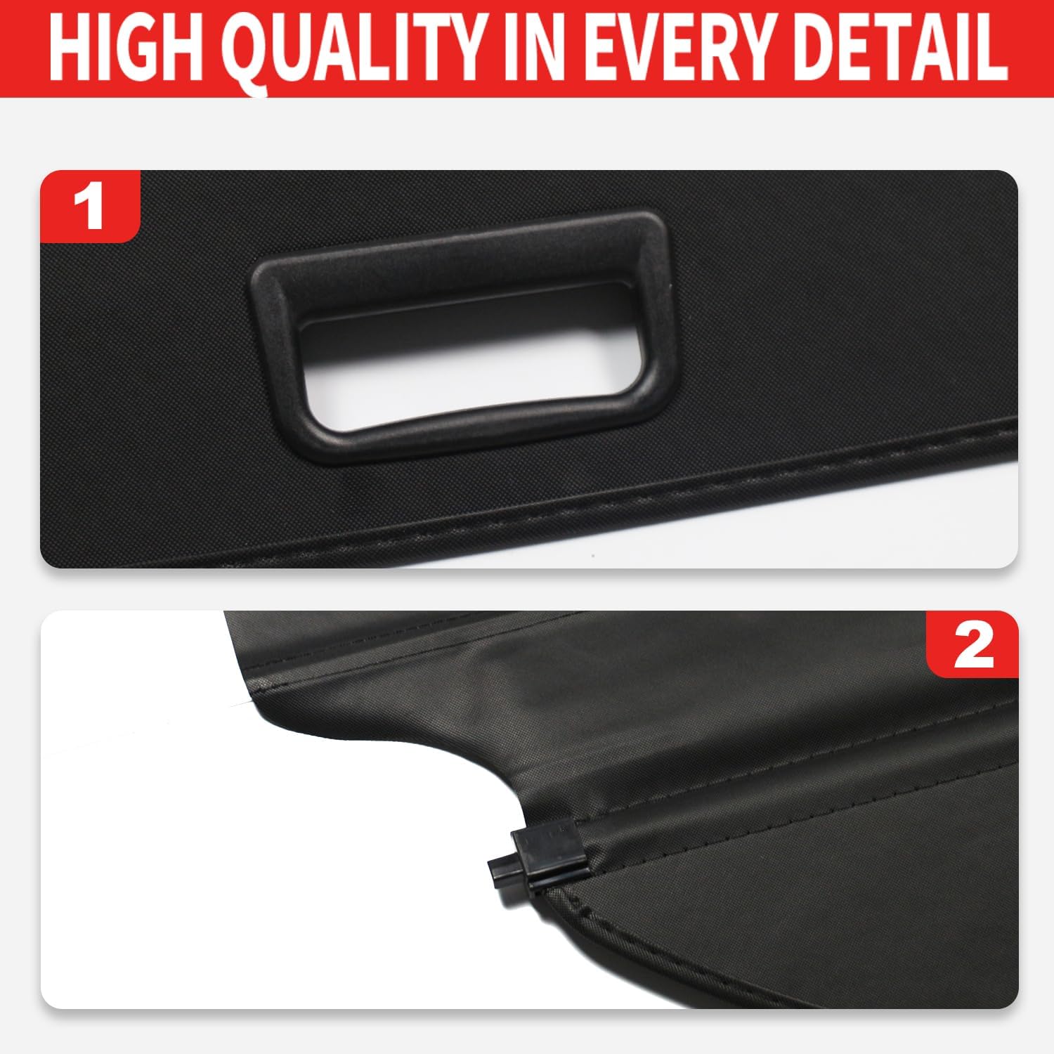 Cubierta de carga retráctil sin espacio para Toyota RAV4 2013-2018, accesorio para SUV, protector de privacidad para cajuela trasera en negro 5