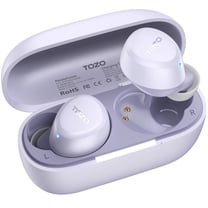 TOZO A1 Mini Bluetooth Earbuds Wireless Headphones, 32H, AI Noise Cancelling Mic, Stereo Bass, Clear Calls, Lightweight IPX5 Waterproof, App 32EQ, Purple