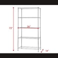 thumbnail image 2 of 5 Tier Wire Shelving Unit 72"x36"x14"Storage Shelves Metal Wire Shelf Storage Rack Adjustable Commercial Organizer Heavy Duty Layer Unit for Restaurant Garage Pantry Kitchen Office (Chrome), 2 of 7