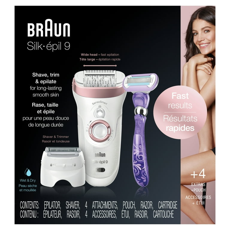 Braun Silk-epil 9 9-870 Epilator for Women for Long-Lasting Hair Removal,  White/Bronze 