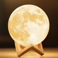 thumbnail image 1 of 3D Printing Moon Lamp Kids Night Light Change Remote & Touch Control USB Rechargeable Gift for Baby Girls Boys (16 Colour), 1 of 7