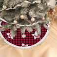 thumbnail image 5 of GZHJMY Christmas Tree Skirt, 30" Xmas Tree Skirts Snowman and Snowflakes on Checker Christmas Tree Mat for Christmas Holiday Party Ornaments, 5 of 6