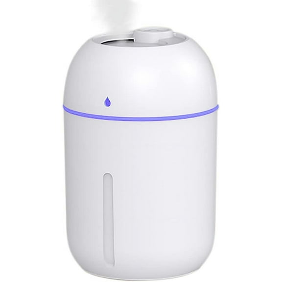Mini Humidifier, 300ml Portable Small Humidifiers for Baby, Car Humidifier diffuser for Travel Plants Bedroom Desk Office, Cool Mist Air Humidifier with 7 Color Night Lights