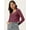 Purple, variant on Women's Solid Cotton Jersey Top Casual Summer Long Sleeves Sweetheart Neck Western Style Slip-On Light Weighted Loose Fitted Blouse Top