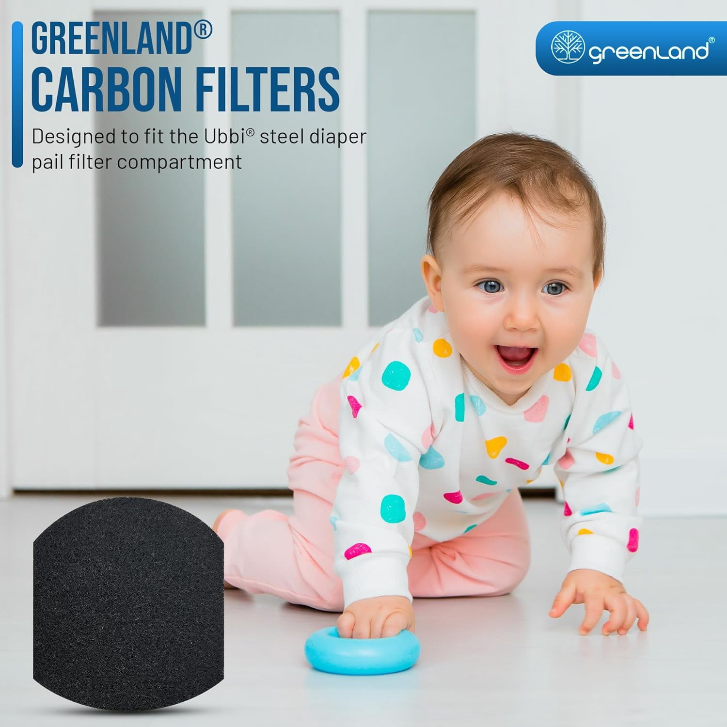 ® 12-Pack Carbon Filter Refills Compatible with Ubbi® Diaper Pail – Activated Charcoal Odor Absorbing Pads, Long-Lasting Deodorizer Replacement for Ubbi Steel Diaper Pail